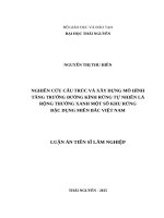 Nghiên cứu cấu trúc và xây dựng mô hình tăng trưởng đường kính rừng tự nhiên lá rộng thường xanh một số khu rừng đặc dụng miền bắc việt nam 