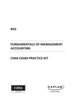 ACCA paper BA 2 CIMA exam practice kit 