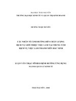 Các nhân tố ảnh hưởng đến chất lượng dịch vụ giới thiệu việc làm tại trung tâm dịch vụ việc làm thanh niên bắc ninh 
