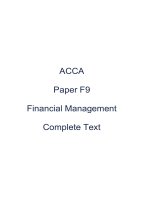 ACCA paper f9 financial management complete text 