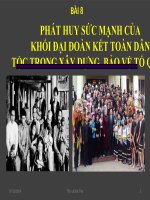 GIÁO ÁN ĐIỆN TỬ CHÍNH TRỊ CAO ĐẲNG GD NGHỀ NGHIỆP. BÀI 8. PHÁT HUY SỨC MẠNH CỦA KHỐI ĐẠI ĐOÀN KẾT TOÀN DÂN TỘC TRONG XÂY DỰNG, BẢO VỆ TỔ QUỐC