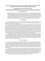 Chế tạo thanh nano ZnO mật độ cao trên đế silic và đế thủy tinh theo phương pháp dung dịch hóa nhiệt độ cao