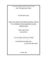 Tham vấn cho cha mẹ trong giáo dục trẻ em từ 11 tuổi đến 14 tuổi tại huyện Vị Xuyên, tỉnh Hà Giang (Luận văn thạc sĩ)