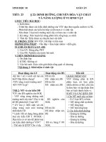 Giáo án Sinh học 10 bài 22: Dinh dưỡng, chuyển hoá vật chất và năng lượng ở VSV