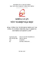 Khóa luận tốt nghiệp: Thực trạng Công tác tuyển dụng nhân lực tại Công ty