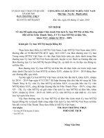 TỜ TRÌNH đề NGHỊ CÔNG NHẬN CHỦ TỊCH MTTQ VIỆT NAM xã KHE MO   CHỊ THỦY