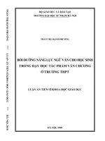 Bồi dưỡng năng lực ngữ văn cho học sinh trong dạy học tác phẩm văn chương ở trường THPT (Luận án tiến sĩ)
