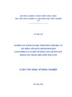Nghiên cứu đánh giá đặc tính nông sinh học và tác động tới quần thể bọ đuôi bật (collembola) của một số dòng ngô chuyển gen kháng sâu trong điều kiện nhà lưới 