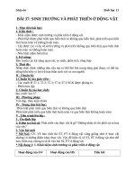 Giáo án Sinh học 11 bài 37: Sinh trưởng và phát triển ở động vật