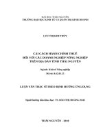 Cải cách hành chính thuế đối với các doanh nghiệp nông nghiệp trên địa bàn tỉnh thái nguyên 