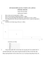 ĐỀ THI HỆ THỐNG QUẢN LÝ THUỐC LẦN 1 D14
