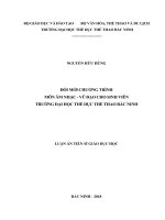 Đổi mới chương trình môn âm nhạc vũ đạo cho sinh viên trường đại học thể dục thể thao bắc ninh