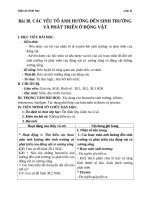 Giáo án Sinh học 11 bài 38: Nhân tố ảnh hưởng đến sinh trưởng và phát triển ở ĐV