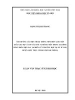 Ảnh hưởng của điện thoại thông minh đến giao tiếp giữa cha mẹ và con cái tuổi vị thành niên trong gia đình nông thôn hiện nay – nghiên cứu trường hợp tại xã Tú Sơn, huyện Kiến Thụy, thành phố Hải Phòng (Luận văn thạc sĩ)