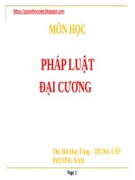 BÀI GIẢN PHÁP LUẬT ĐẠI CƯƠNG  TRUNG CẤP PHƯƠNG NAM