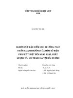Nghiên cứu đặc điểm sinh trưởng, phát triển và ảnh hưởng của một số biện pháp kỹ thuật đến năng suất, chất lượng vải lai thanh hà tại hải dương 