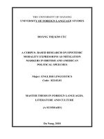 A corpus based research on epistemic modality expressions as mitigation markers in british and american political speeches (tt) 