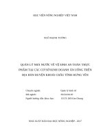 Quản lý nhà nước về vệ sinh an toàn thực phẩm tại các cơ sở kinh doanh ăn uống trên địa bàn huyện khoái châu tỉnh hưng yên 