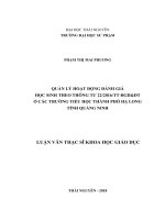 Quản lý hoạt động đánh giá học sinh theo thông tư 22 2016 TT BGDĐT ở các trường tiểu học thành phố hạ long, tỉnh quảng ninh 