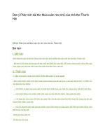 Dàn ý phân tích bài thơ mùa xuân nho nhỏ của nhà thơ thanh hải