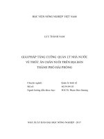 Giải pháp tăng cường quản lý nhà nước về thức ăn chăn nuôi trên địa bàn thành phố hải phòng 