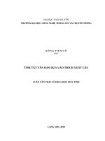 Tóm tắt văn bản dựa vào trích xuất câu 