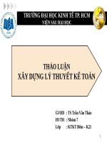 THẢO LUẬN XÂY DỰNG LÝ THUYẾT KẾ TOÁN