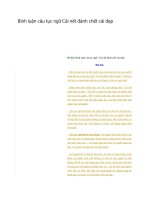 Bình luận câu tục ngữ cái nết đánh chết cái đẹp