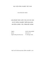 Giải pháp thúc đẩy tái cơ cấu sản xuất nông nghiệp trên địa bàn huyện lương tài, tỉnh bắc ninh 