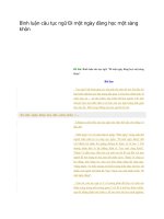 Bình luận câu tục ngữ đi một ngày đàng học một sàng khôn