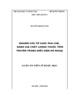 LATS Y HỌC Nghiên cứu tổ chức pha chế, đánh giá chất lượng thuốc tiêm truyền trong điều kiện dã ngoại (FULL TEXT)