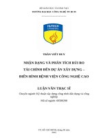 Nhận dạng và phân tích rủi ro tài chính đến dự án xây dựng   điển hình bệnh viện công nghệ cao 