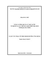 Tăng cường quản lý nhà nước về dịch vụ lưu trú du lịch trên địa bàn tỉnh Quảng Ninh (Luận văn thạc sĩ)