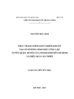Thực trạng kiểm soát nhiễm khuẩn tại cơ sở răng hàm mặt công lập tuyến quận, huyện của thành phố Hồ Chí Minh và hiệu quả can thiệp