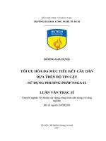 Tối ưu hóa đa mục tiêu kết cấu dàn dựa trên độ tin cậy sử dụng phương pháp NSGA II  
