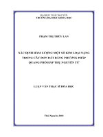 Xác định hàm lượng một số kim loại nặng trong cây đơn đất bằng phương pháp quang phổ hấp thụ nguyên tử (Luận văn thạc sĩ)