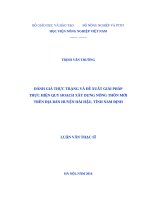 Đánh giá thực trạng và đề xuất giải pháp thực hiện quy hoạch xây dựng nông thôn mới trên địa bàn huyện hải hậu, tỉnh nam định 