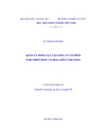 Quản lý nhân lực tại công ty cổ phần SUPE phốt phát và hóa chất lâm thao 