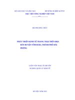 Phát triển kinh tế trang trại trên địa bàn huyện vĩnh bảo, thành phố hải phòng 