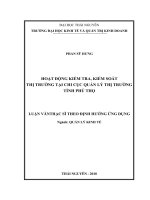 Hoạt động kiểm tra, kiểm soát thị trường tại Chi cục Quản lý Thị trường tỉnh Phú Thọ (Luận văn thạc sĩ)