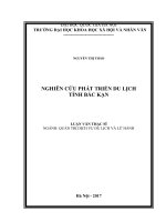 Nghiên cứu phát triển du lịch tỉnh bắc kạn 