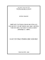Thiết kế và sử dụng thang đo năng lực giải quyết vấn đề trong dạy học chương “Chuyển hóa vật chất và năng lượng” (Sinh học 11  THPT) (Luận văn thạc sĩ)