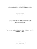 Quản lý nguồn nhân lực tại công ty điện lực bắc ninh 