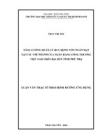 Tăng cường quản lý huy động vốn ngắn hạn tại các chi nhánh của Ngân hàng Công thương Việt Nam trên địa bàn tỉnh Phú Thọ (Luận văn thạc sĩ)