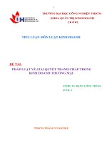 PHÁP LUẬT VỀ GIẢI QUYẾT TRANH CHẤP TRONG KINH DOANH THƯƠNG MẠI