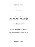 Nghiên cứu khả năng hấp phụ xanh metylen và metyl da cam của các vật liệu đá ong biến tính 