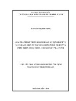 Giải pháp phát triển khách hàng sử dụng dịch vụ Ngân hàng điện tử tại Ngân hàng Nông nghiệp và Phát triển nông thôn chi nhánh TP Bắc Ninh (Luận văn thạc sĩ)