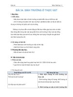 Giáo án Sinh học 11 bài 34: Sinh trưởng ở thực vật