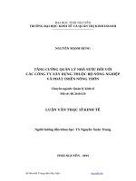 Tăng cường quản lý nhà nước đối với các công ty xây dựng thuộc bộ nông nghiệp và phát triển nông thôn 