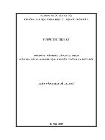 Đời sống văn hóa làng vân điềm (vân hà, đông anh, hà nội) truyền thống và biến đổi 